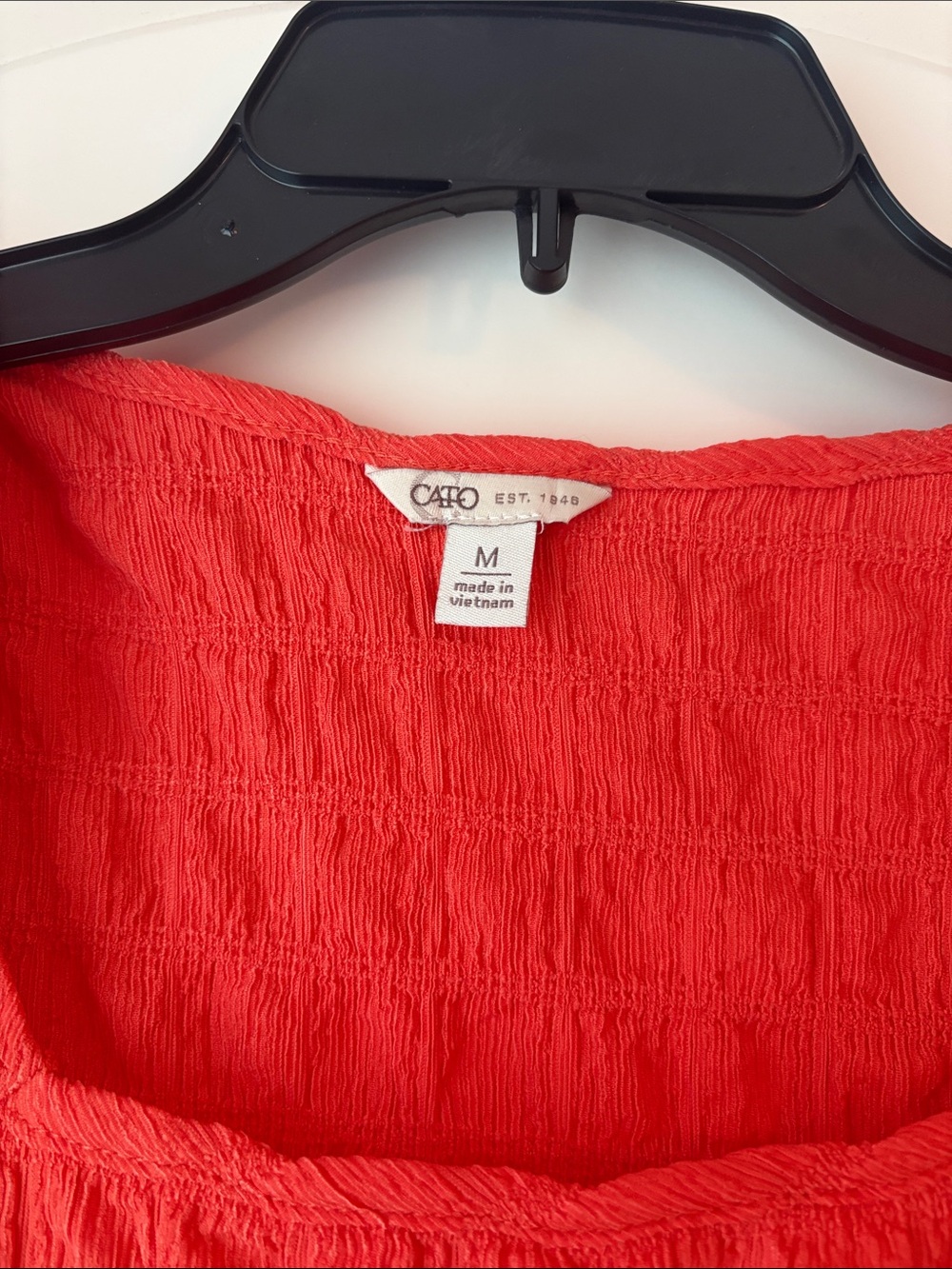 Cato Orange Textured Square-Neck Top with Shoulder Ties Size Medium - Picture 2 of 8
